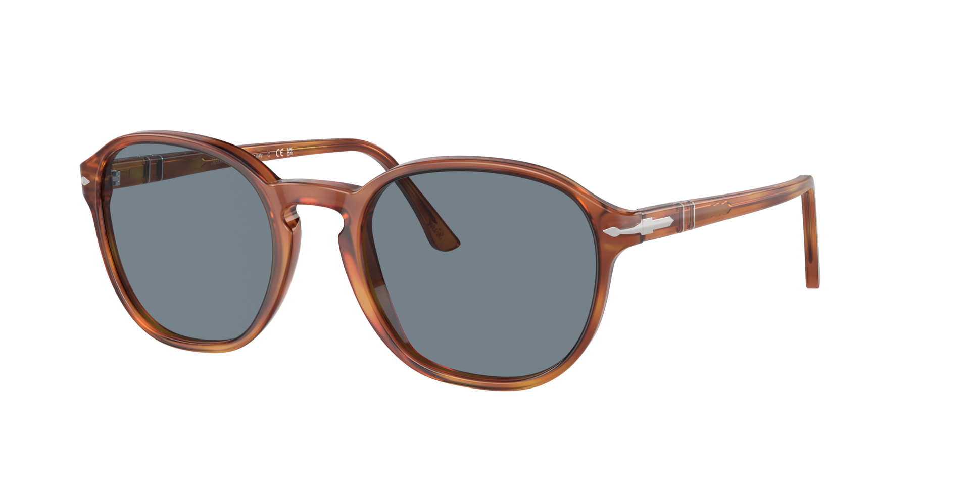 Persol Unisex Sunglass PO3343S - Frame color: Terra Di Siena, Lens color: Light Blue