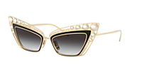 DOLCE&GABBANA DG2254H Black - Women Luxury Sunglasses, Light Grey Gradient Black Lens