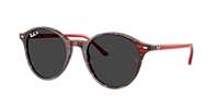 RAY-BAN RB2230 Bernard Transparent Shade Fantasy Red - Unisex Sunglasses, Polar Black Lens