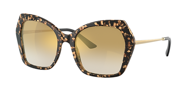 Dolce&Gabbana DG4399 56 Light Brown Mirror Gold & Cube Black/Gold 