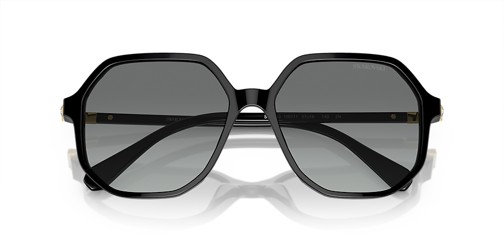 Swarovski SK6003 XL (57 - 16) com Lentes Cinza e Armação Preto
