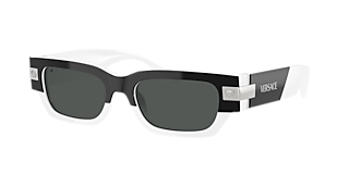 Versace VE4474U 52 Dark Grey & White Sunglasses | Sunglass Hut USA