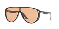 TOM FORD Achilles Black Shiny - Men Luxury Sunglasses, Brown Lens