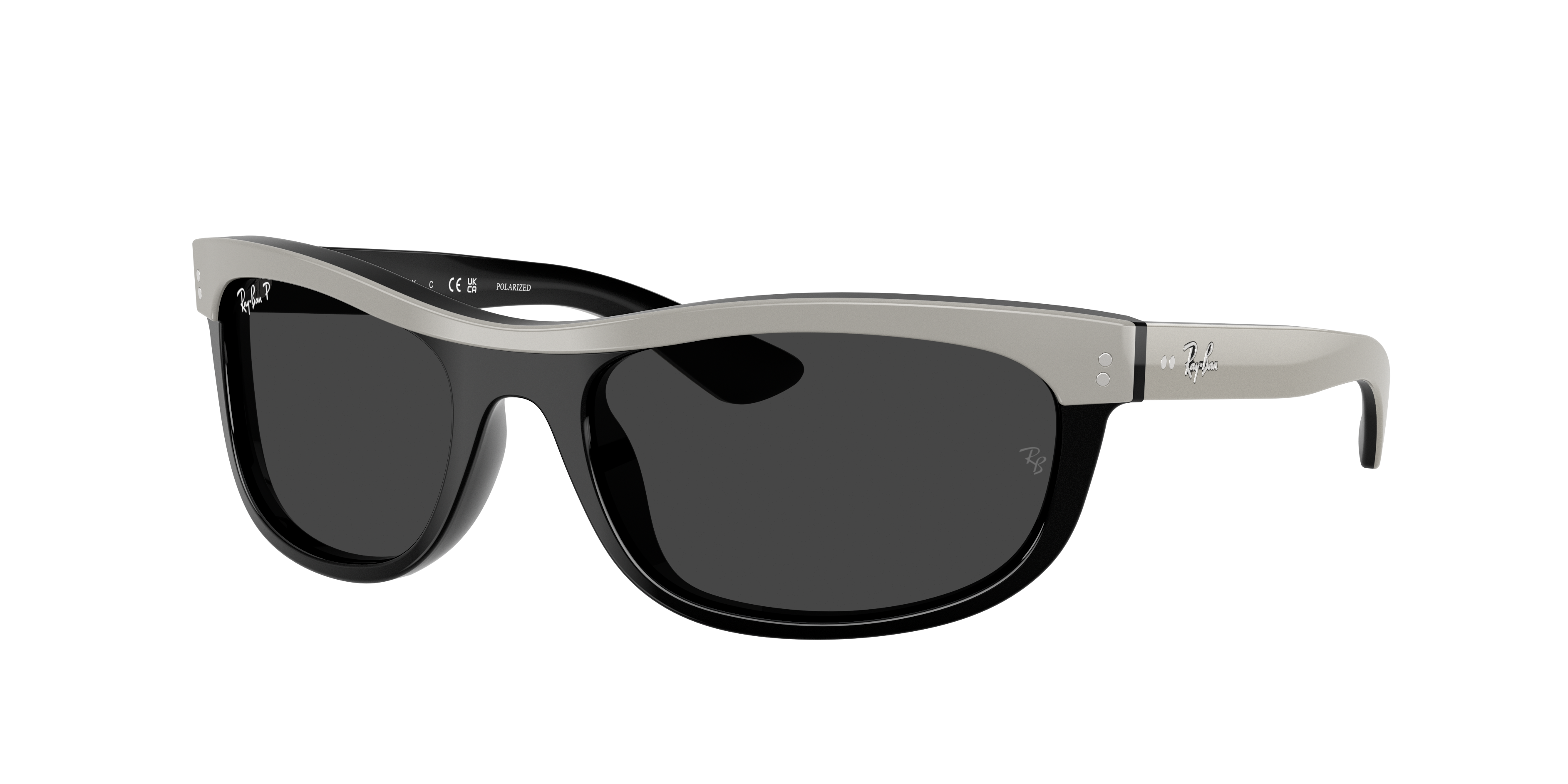 Ray-Ban Unisex Sunglass Balorama Street Neat -  Frame color: Grey On Black, Lens color: Polarized Black