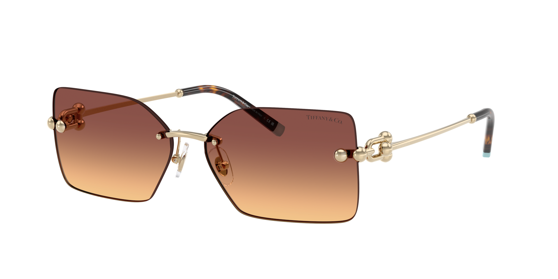 Tiffany & Co. TF3088 L (59 - 14) with Orange lenses and Gold  display picture 1