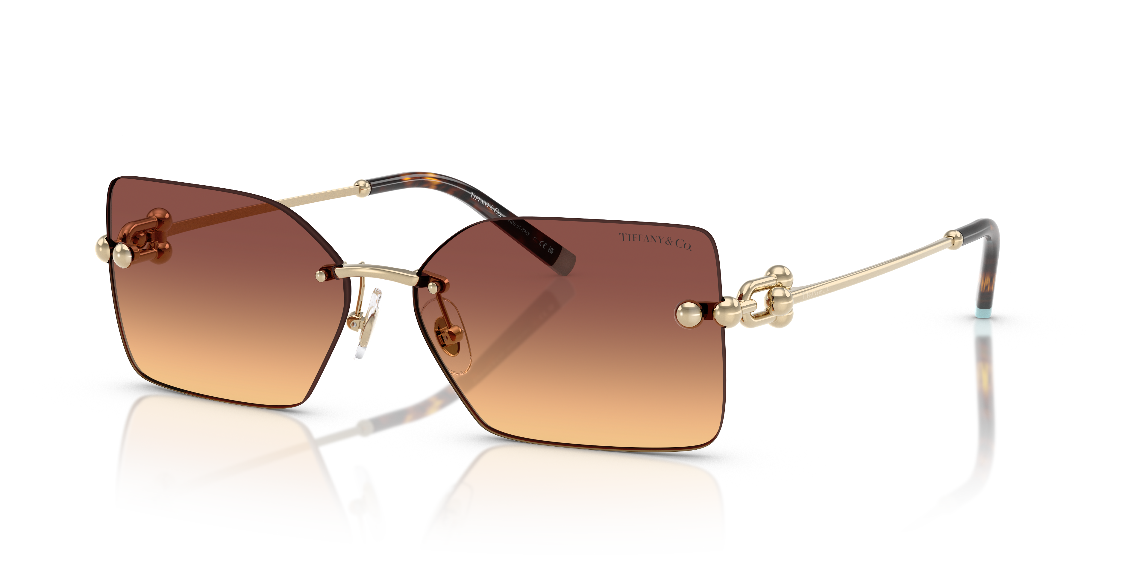 Tiffany & Co. TF3088 L (59 - 14) with Orange lenses and Gold frame