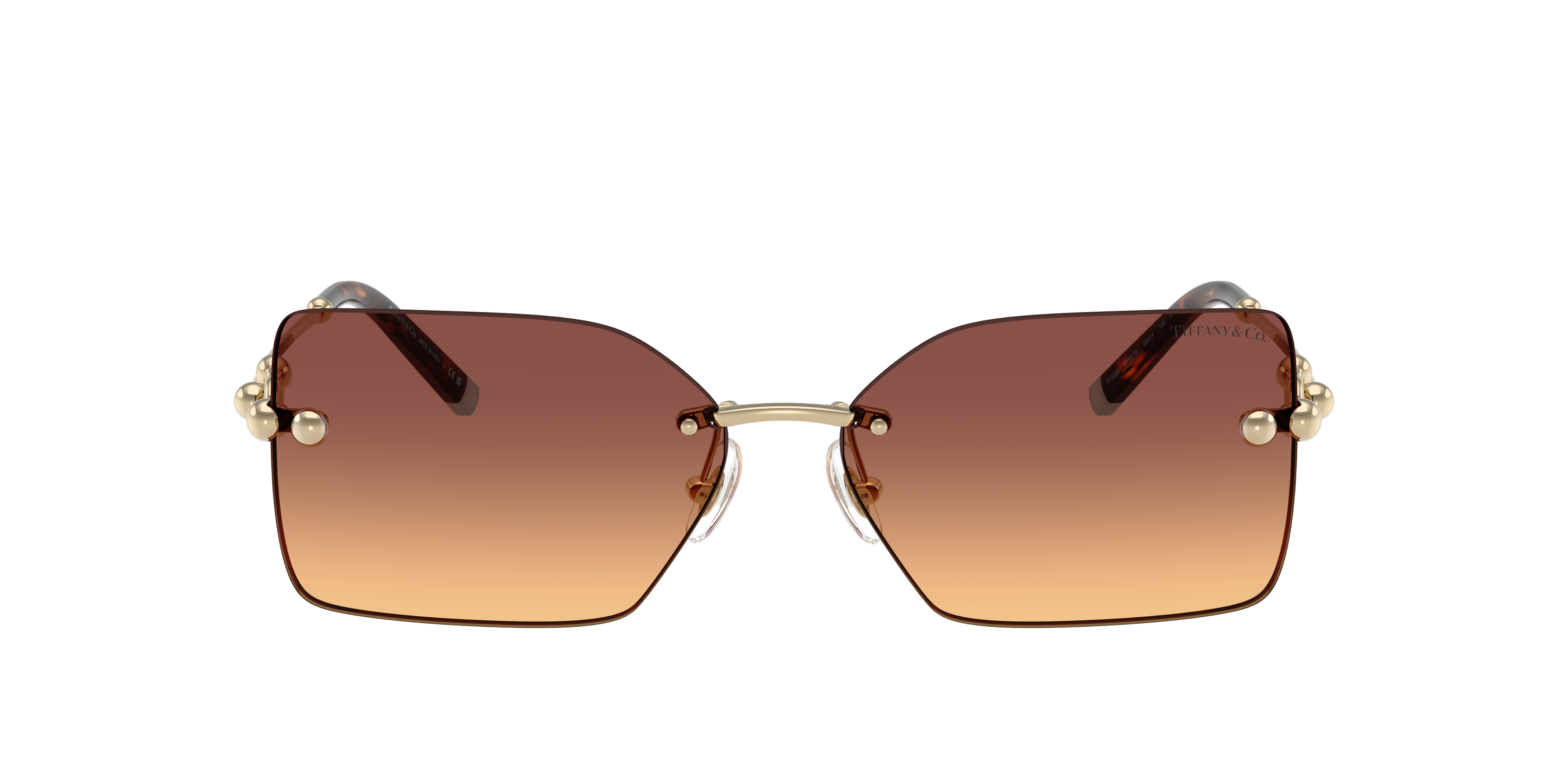 Tiffany & Co. TF3088 L (59 - 14) with Orange lenses and Gold frame