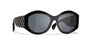 Chanel Oval Sunglasses CH5486 56 Grey & Black Sunglasses 