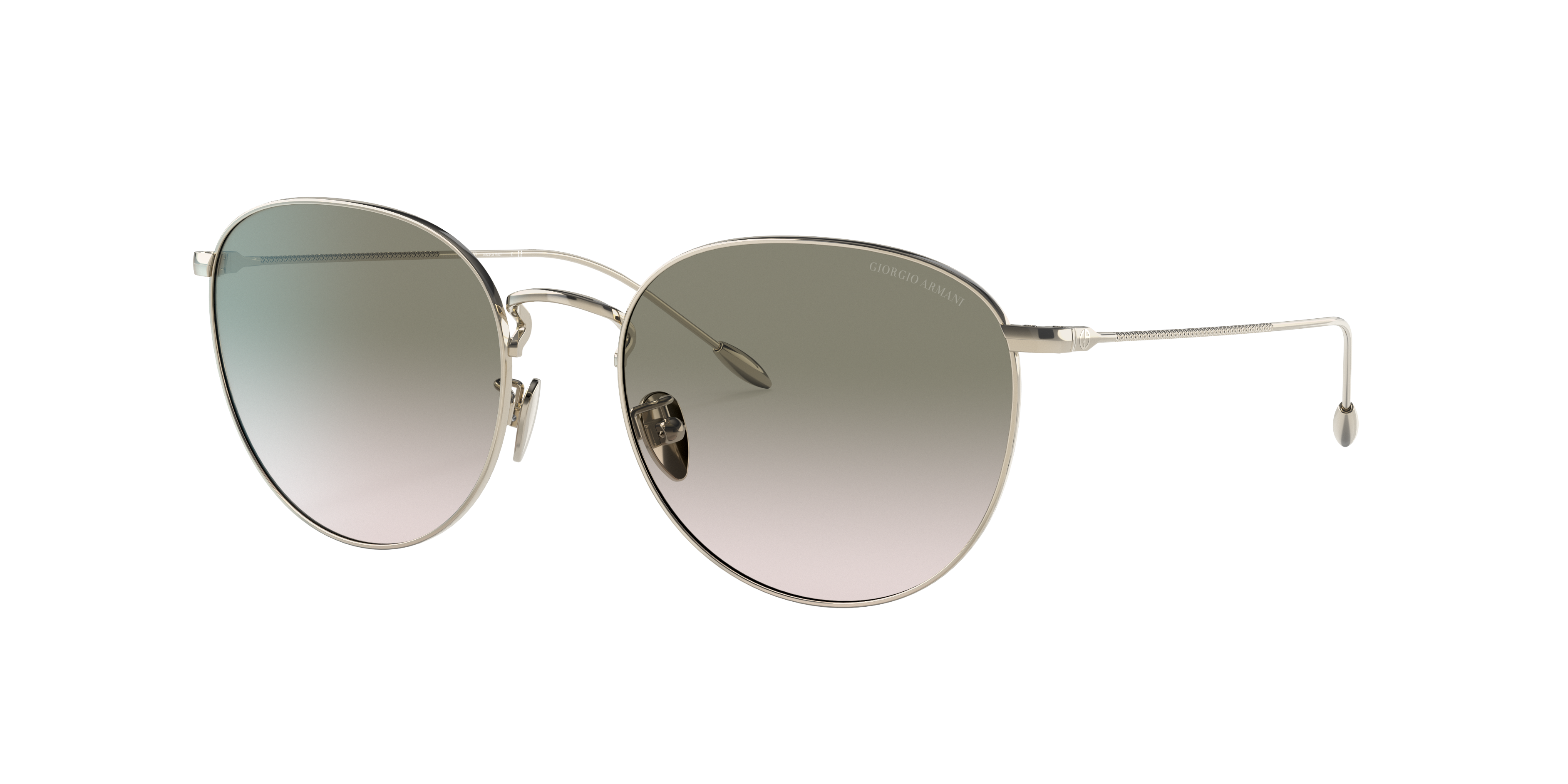 Giorgio Armani Femme Sunglass AR6114 - Couleur du Monture: Or Pâle, Couleur de Lentille: Dégradé Vert