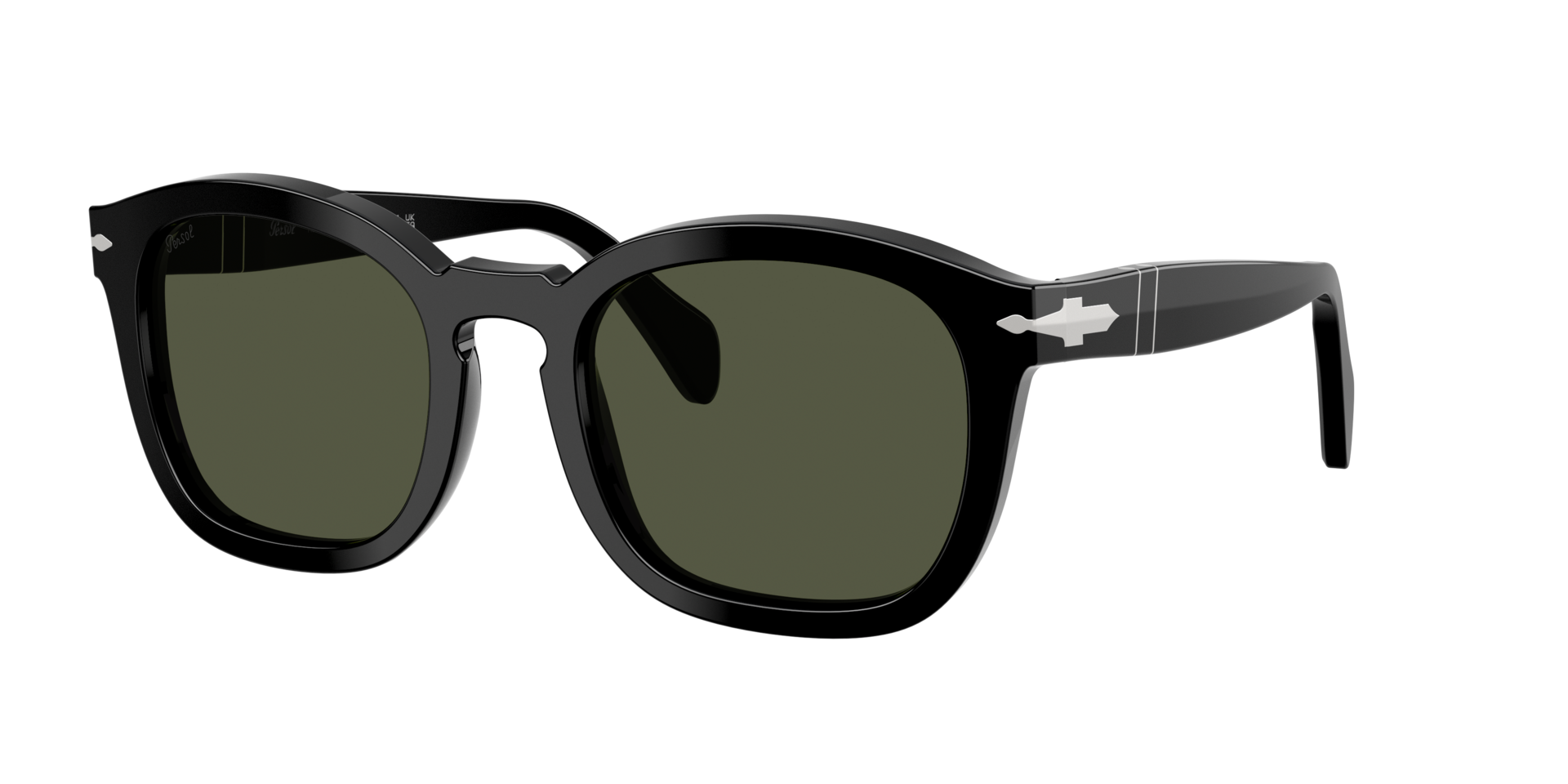 Persol Unisex Sunglass PO0082S - Frame color: Black, Lens color: Green