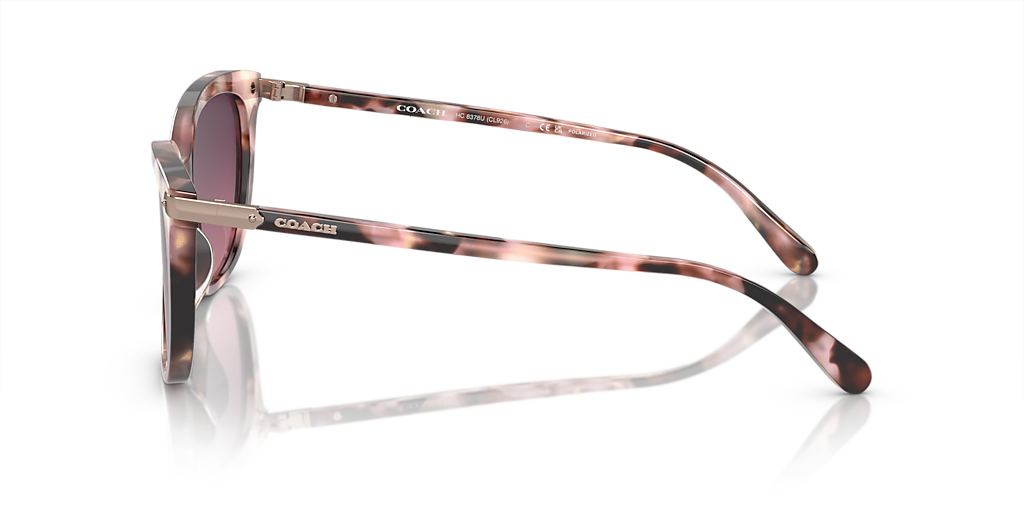 COACH HC8378U CL926 Rose Pearl Tortoise - Women Luxury Sunglasses, Burgundy Gradient Polar Lens