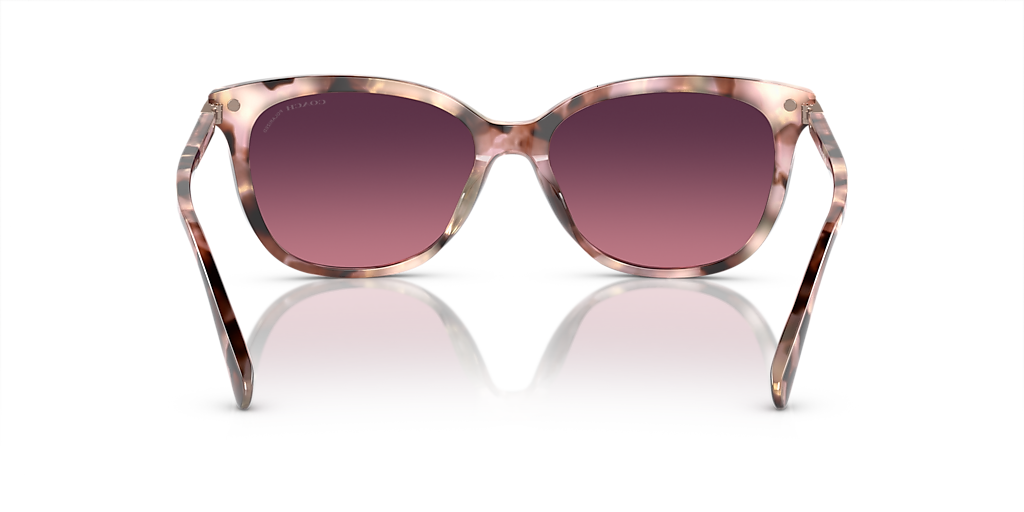 COACH HC8378U CL926 Rose Pearl Tortoise - Women Luxury Sunglasses, Burgundy Gradient Polar Lens