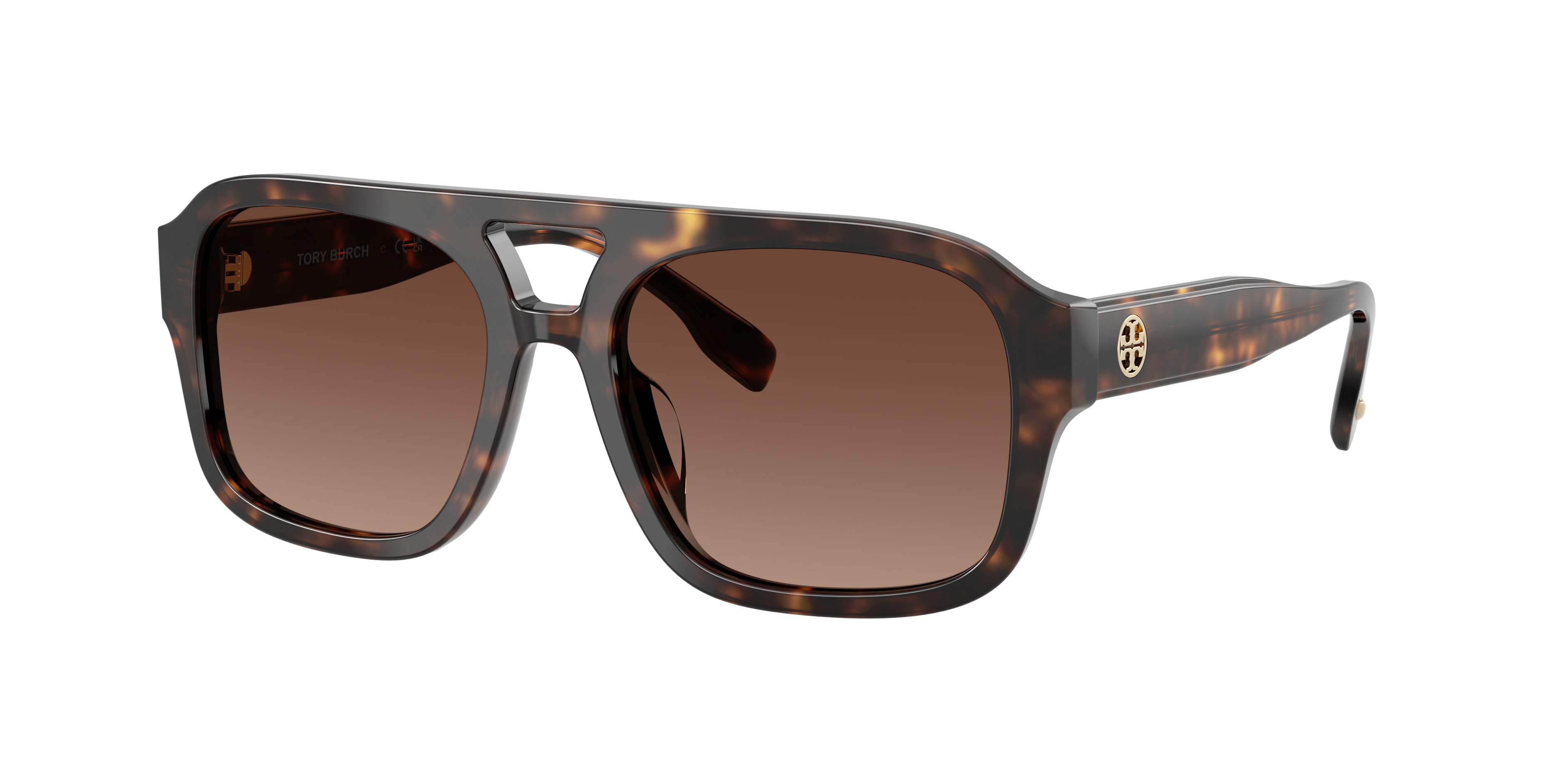 Tory Burch Tortoiseshell Square Sunglasses In Brown