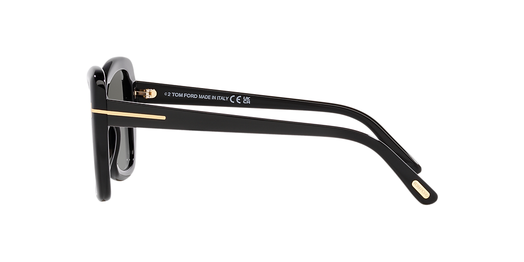 Tom Ford Black Frame Sunglasses with Gray Lenses and Gold Accents Tom Ford FT1162-K XXL (54 - 22) with Grey lenses and Black  main image 3