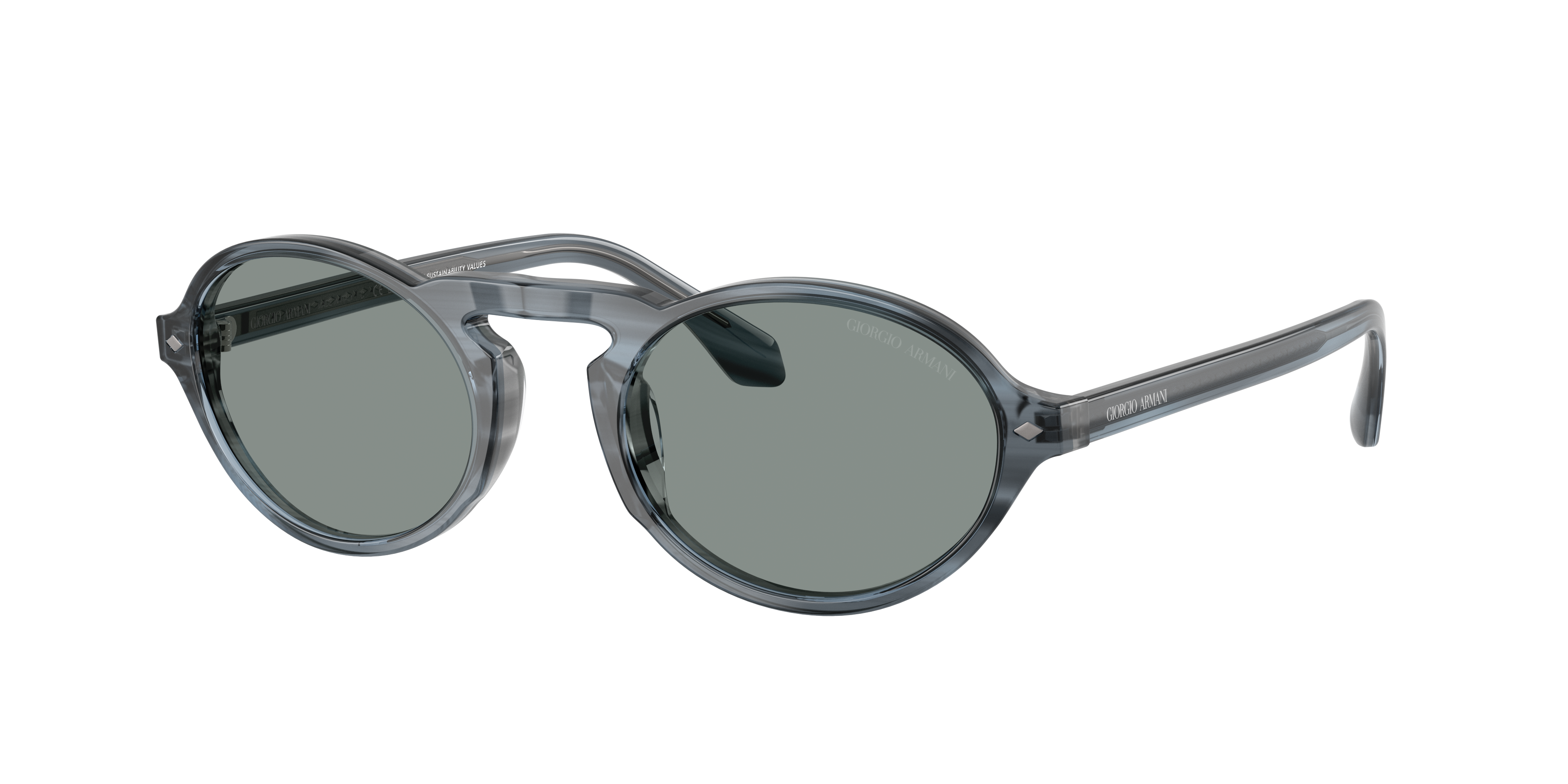 Giorgio Armani Herren Blau Mann Sunglass Ar8219u - Rahmenfarbe: Gestreift, Linsenfarbe: