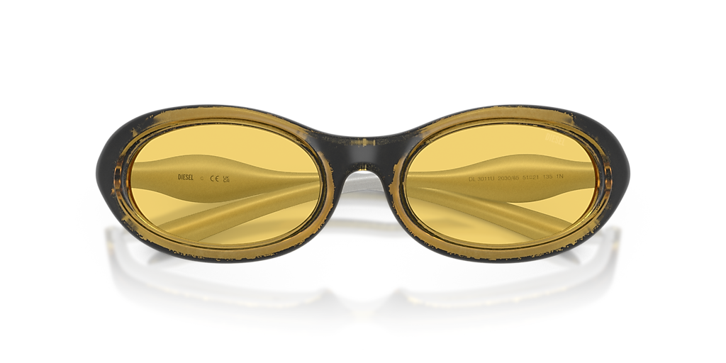 DIESEL DL3011U Yellow Metallic - Unisex Sunglasses, Yellow Lens
