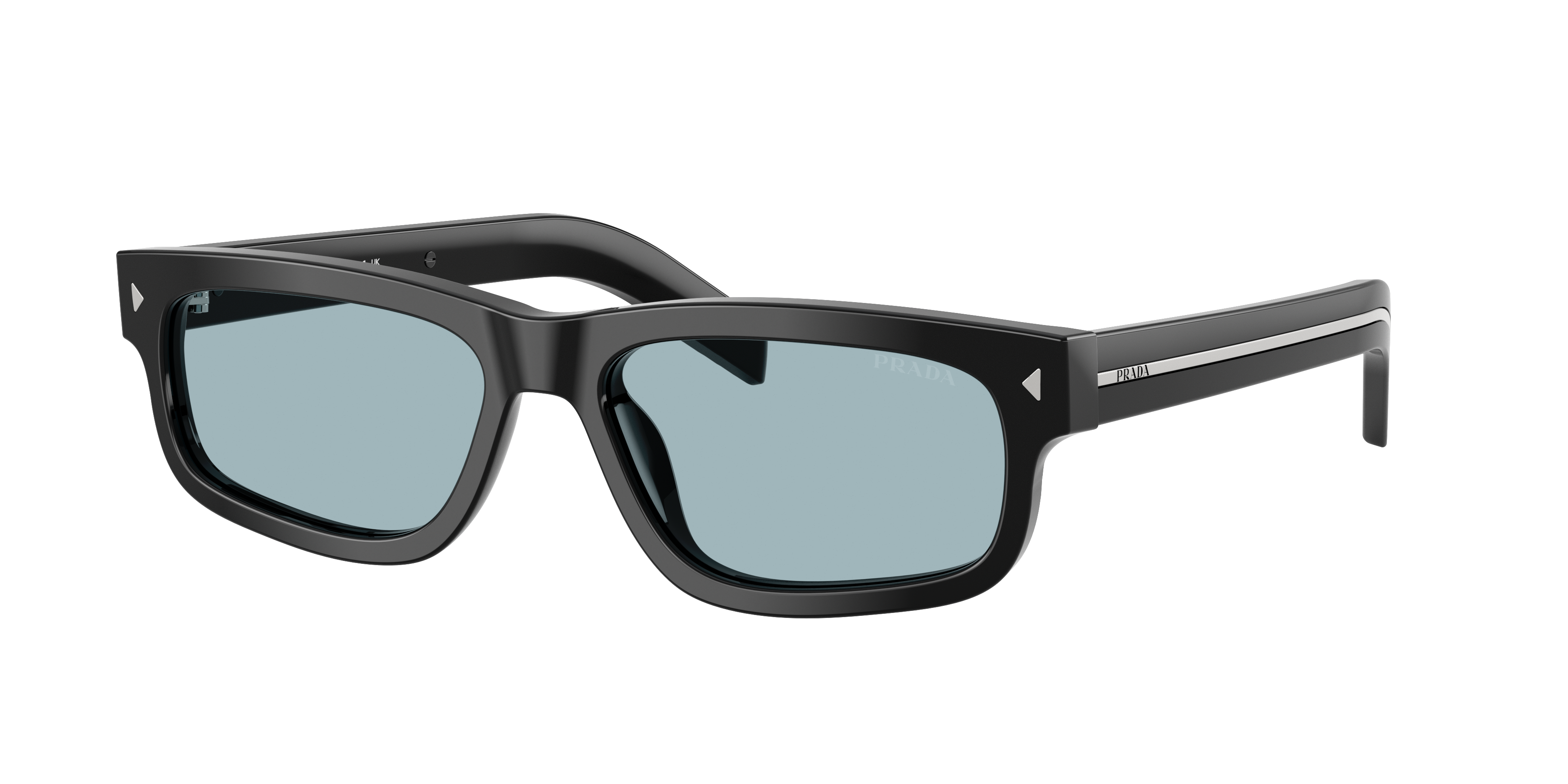 Prada Man Sunglass PR B11S -  Frame color: Black, Lens color: Blue Vintage