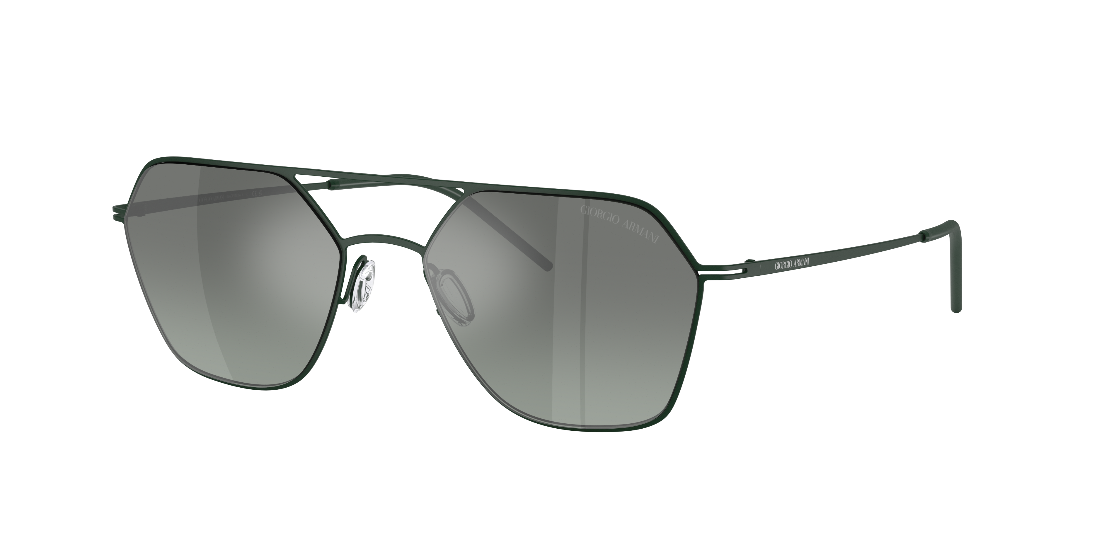 Giorgio Armani Man Sunglass AR6185 -  Frame color: Matte Green, Lens color: Green Mirror Silver