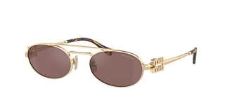Miu Miu MU 56ZS L (56 - 17) with Brown lenses and Gold frame