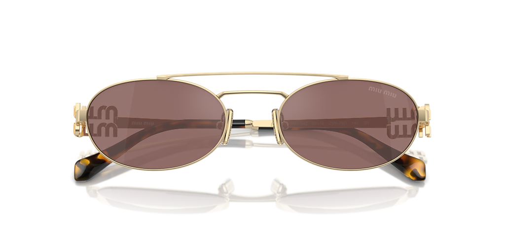 MiuMiu◆サングラス ロゴ 上品メタル MU54ZS Miu Miu MU 54ZS M (53 - 19) with Brown lenses and Gold frame