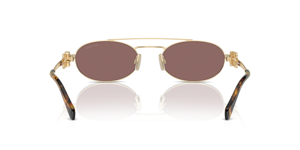 MiuMiu◆サングラス ロゴ アンティーク ゴールド MU54ZS Miu Miu MU 54ZS M (53 - 19) with Brown lenses and Gold frame