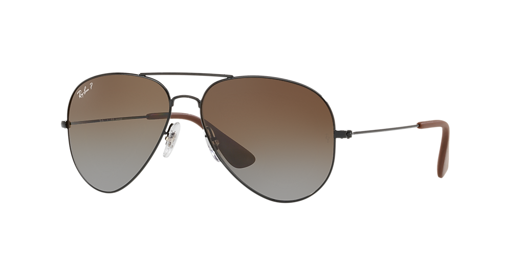Ray-Ban RB3558 L (58 - 14) with Brown lenses and Black frame