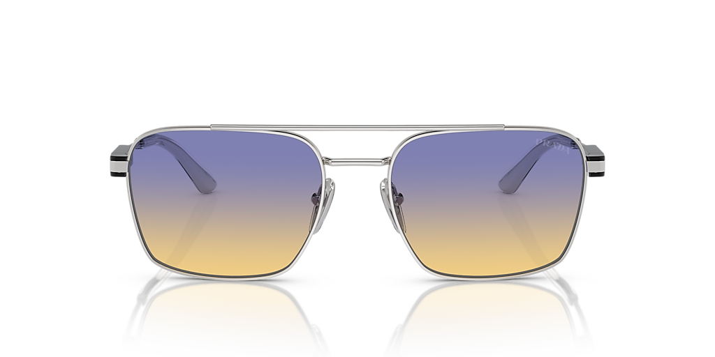 PRADA PR 67ZS Silver - Unisex Luxury Sunglasses, Iris Sfumato Sole Lens