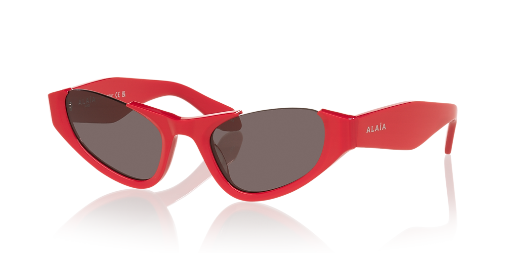 ALAIA アライアキャットアイフレムサンクラス AA0076S 002 Alaia AA0076S L (54 - 22) with Grey lenses and Red frame