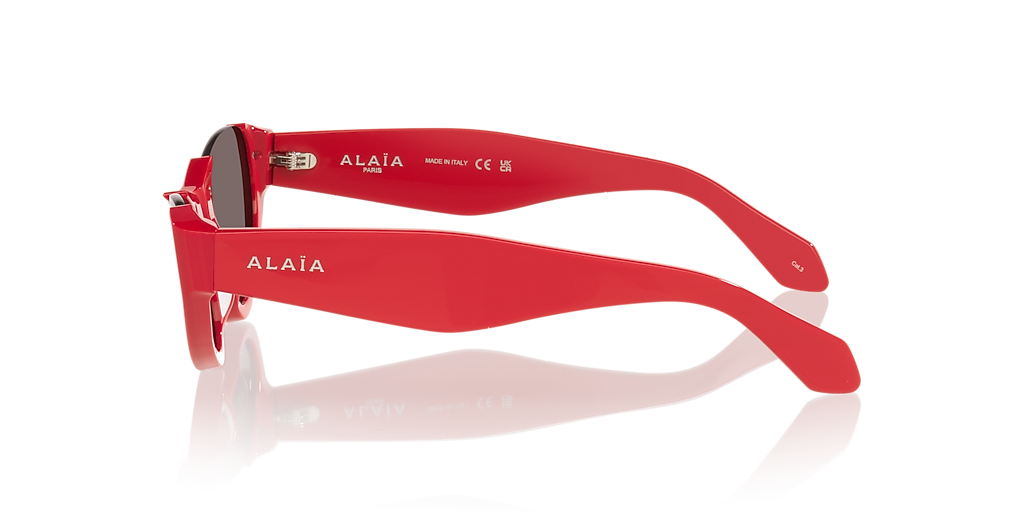 ALAIA アライアキャットアイフレムサンクラス AA0076S 002 Alaia AA0076S L (54 - 22) with Grey lenses and Red frame