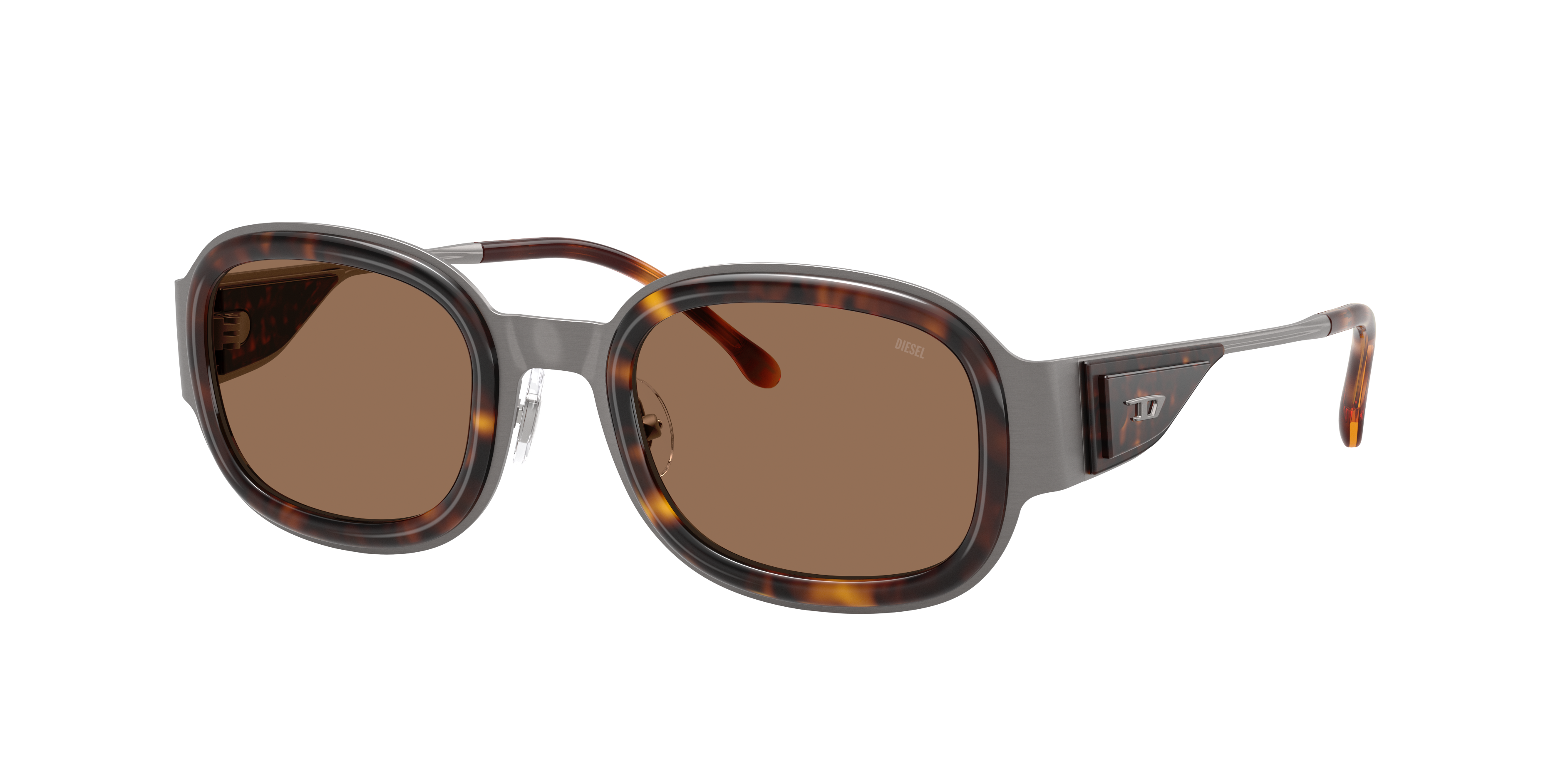 Diesel Unisex Sunglass DL1020 -  Frame color: Brushed Gunmetal, Lens color: Dark Brown