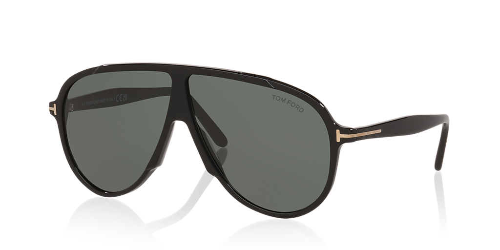 Tom Ford Vladimir XXL (65 - 05) with Green lenses and Black frame