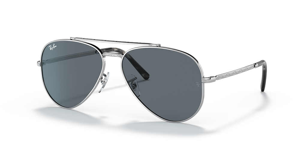 Ray-Ban RB3625 New Aviator L (58 - 14) with Blue lenses and Silver