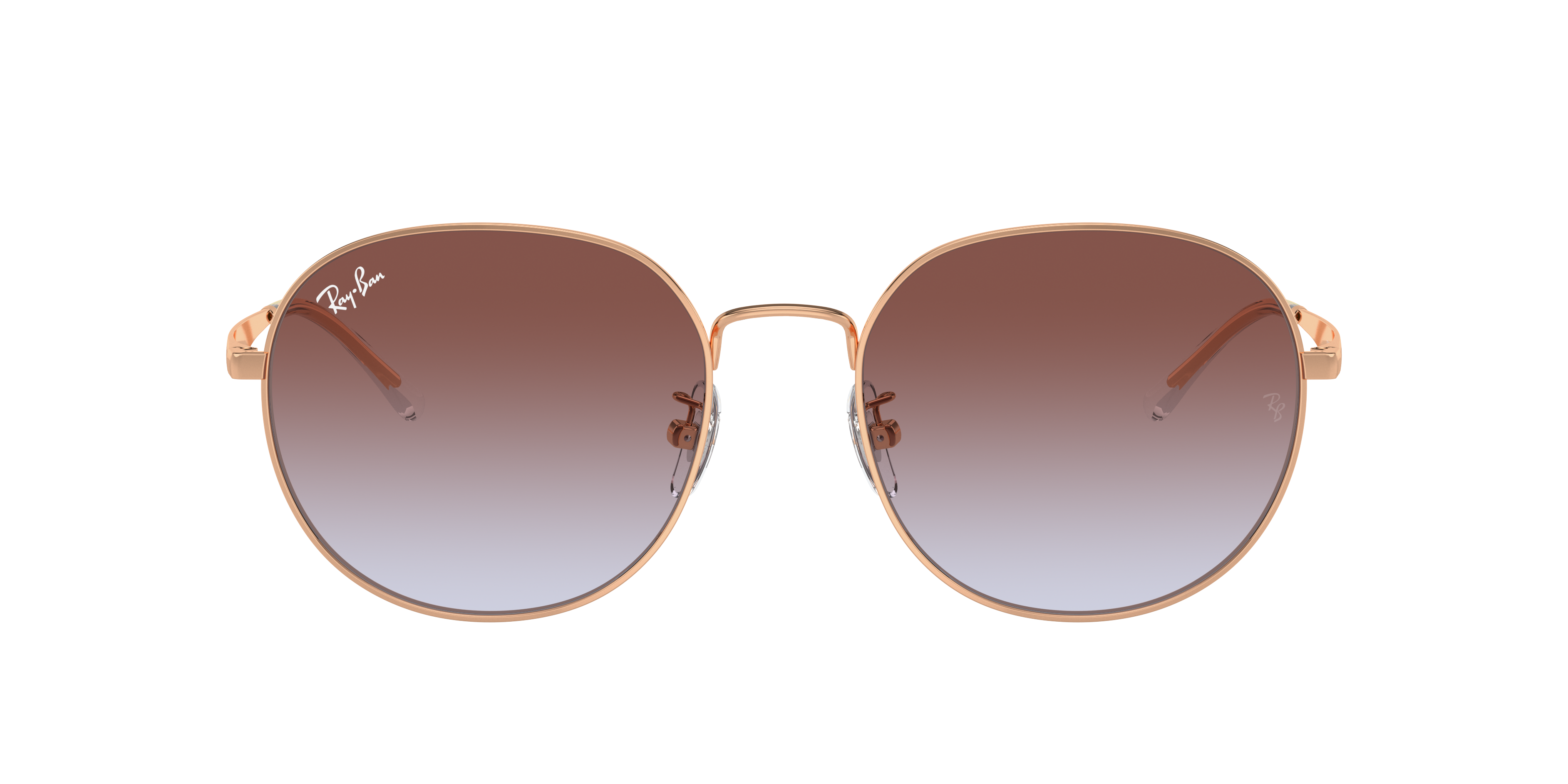 Ray Ban レイバン RB3727D ラウンドサングラス　ローズゴールド Ray-Ban RB3727D XL (57 - 19) with Blue lenses and Pink frame