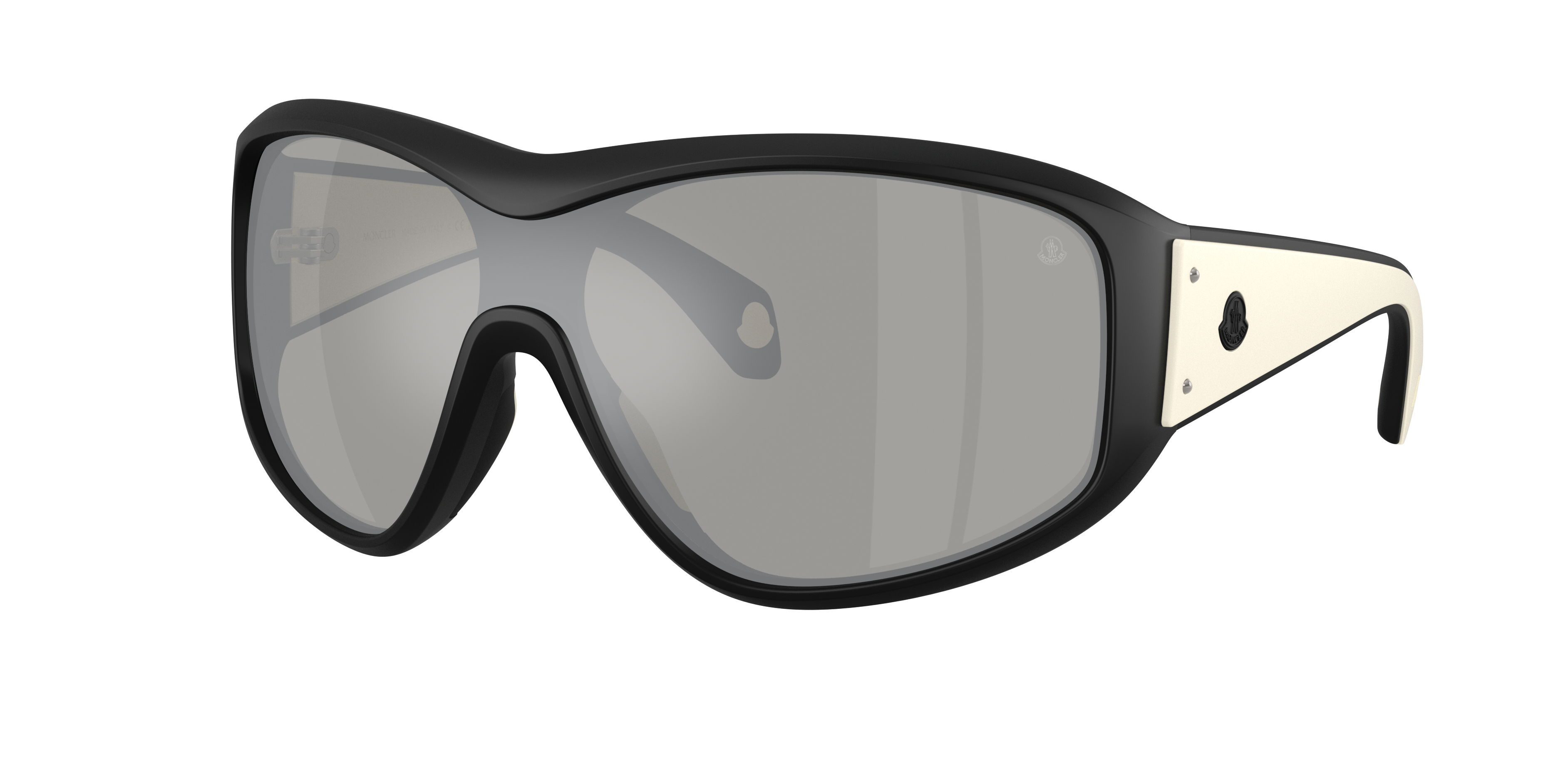 Moncler Unisex Sunglass ME8016U Thyra -  Frame color: Matte Black, Lens color: Mirror Silver