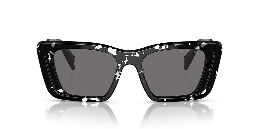 PRADA PR 08YS Black Crystal Tortoise - Women Luxury Sunglasses, Dark Grey Polarized Lens