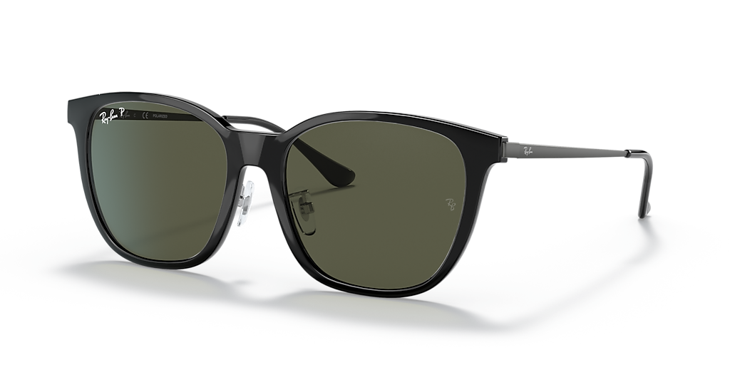 Ray-Ban RB4333D XXL (55 - 17) with Green lenses and Black frame