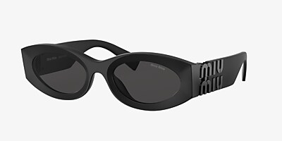 Miu Miu MU 11WS 54 Dark Grey & Matte Black Sunglasses | Sunglass 