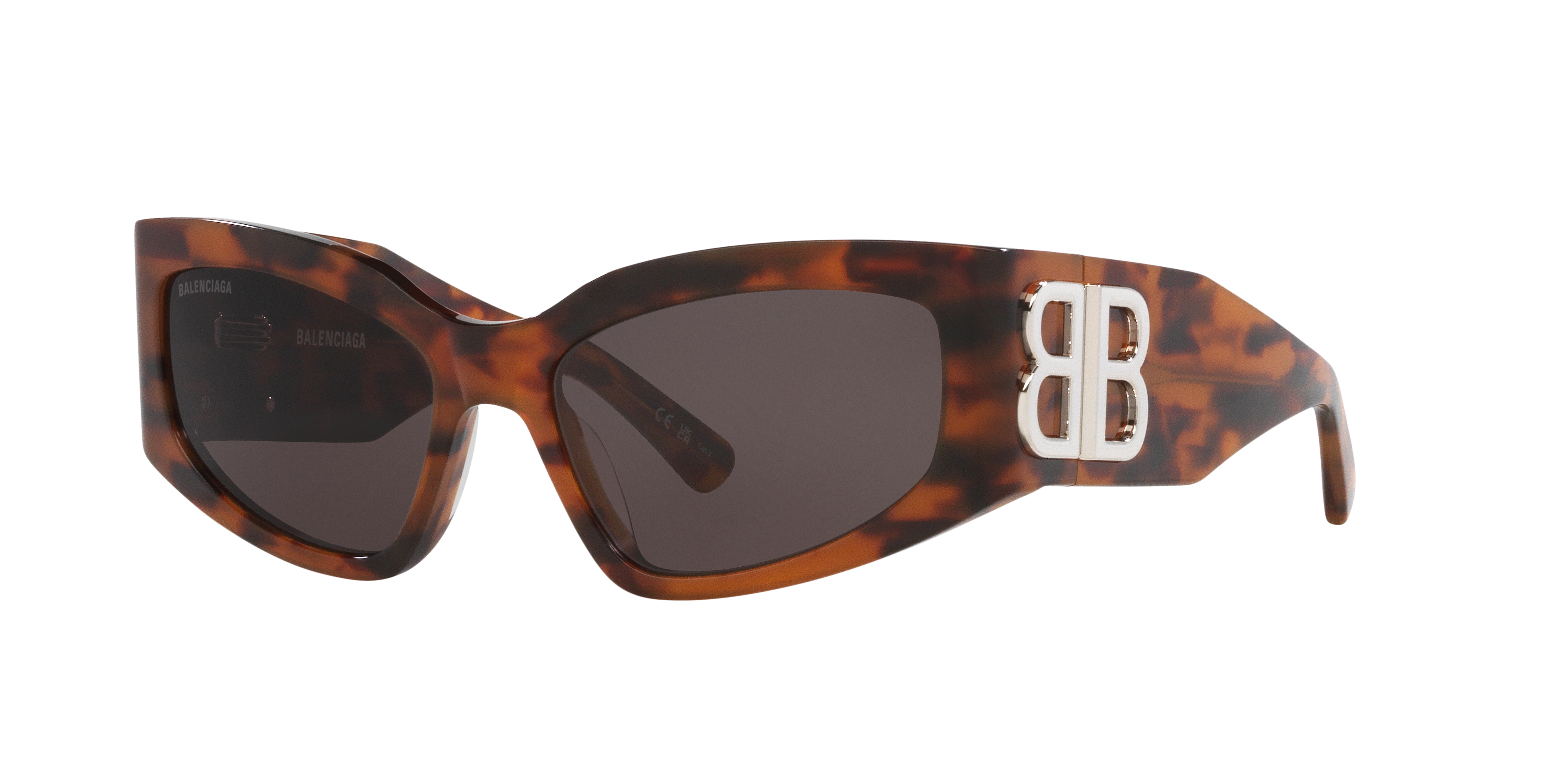 サングラス BALENCIAGA Woman Sunglasses Brown BB0321S 008 Balenciaga BB0321S L (57 - 17) with Grey lenses and Tortoise