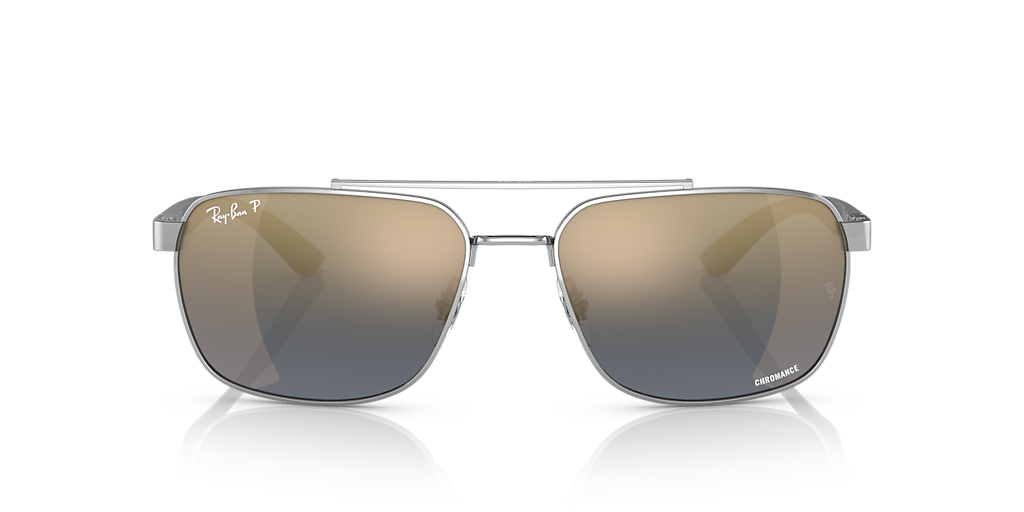 Ray-Ban RB3701 XXL (59 - 17) with Blue lenses and Silver frame