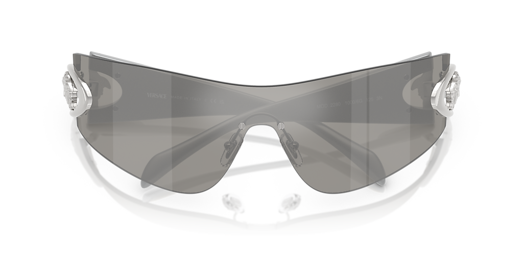 VERSACE VE2280 Light Grey Mirror Silver - Men Luxury Sunglasses, Light Grey Mirror Silver Lens