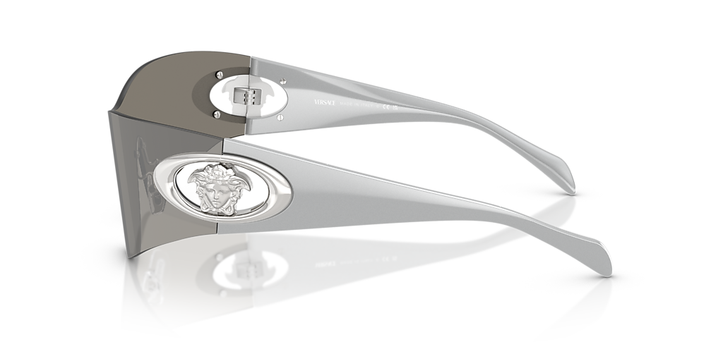 VERSACE VE2280 Light Grey Mirror Silver - Men Luxury Sunglasses, Light Grey Mirror Silver Lens