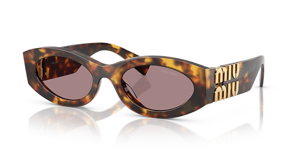 希少 MIU MIU ブルゾン ゴールドジップ ドロスト ダブルジップ XL Miu Miu MU 11WS XL (54 - 21) with Violet lenses and Tortoise frame