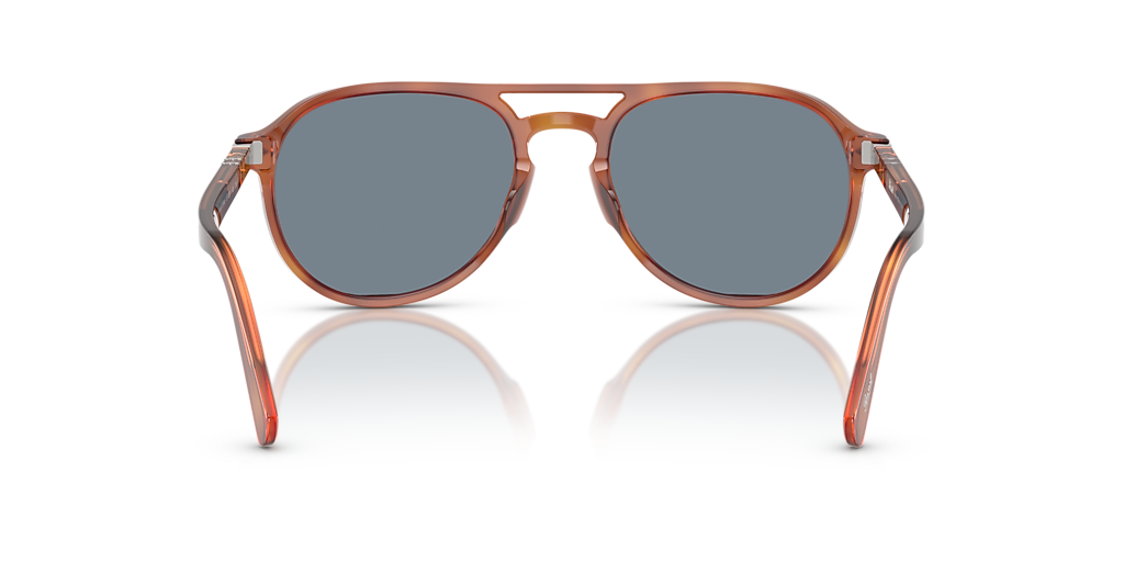 PERSOL PO3235S Terra Di Siena - Unisex Luxury Sunglasses, Light Blue Lens