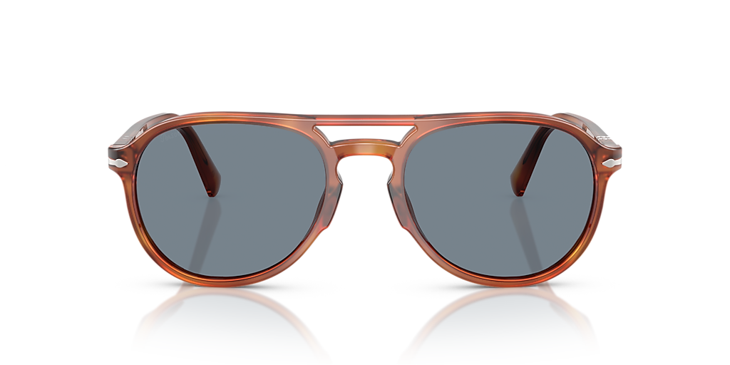 PERSOL PO3235S Terra Di Siena - Unisex Luxury Sunglasses, Light Blue Lens