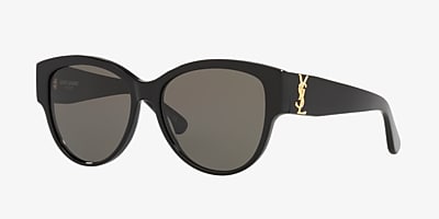 Saint Laurent SL M3 55 Grey & Black Sunglasses | Sunglass Hut USA 