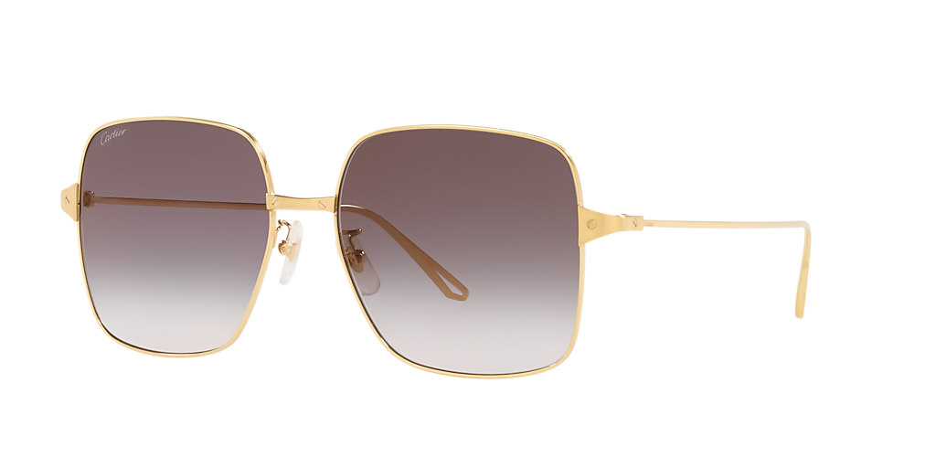 CARTIER スクエアフレムサンクラス CT0321SA 002 Cartier CT0321SA XXS (59 - 17) with Grey lenses and Gold
