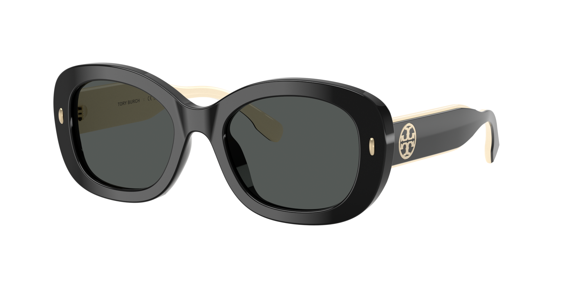 Women’s TORY BURCH Gold Hardware Logo Stem Black Thick Frame Sunglasses TY7179U Sunglasses - Tory Burch Authorized Retailer  main image 2