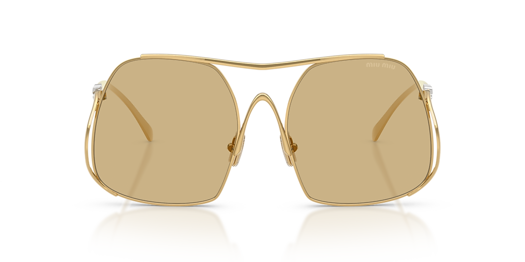 MIU MIU MU A55S Gold - Women Luxury Sunglasses, Yellow Lens