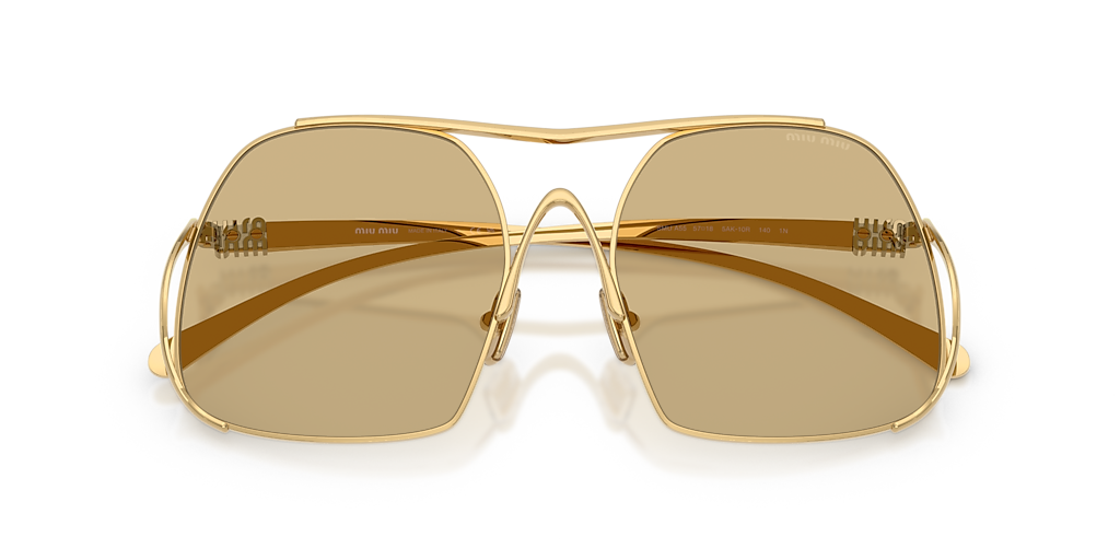 MIU MIU MU A55S Gold - Women Luxury Sunglasses, Yellow Lens