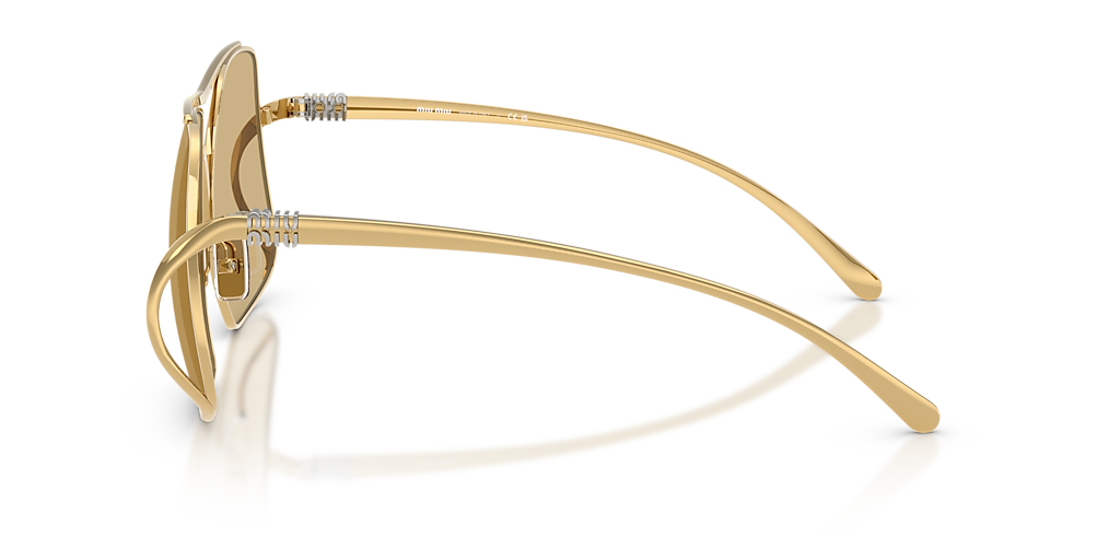 MIU MIU MU A55S Gold - Women Luxury Sunglasses, Yellow Lens
